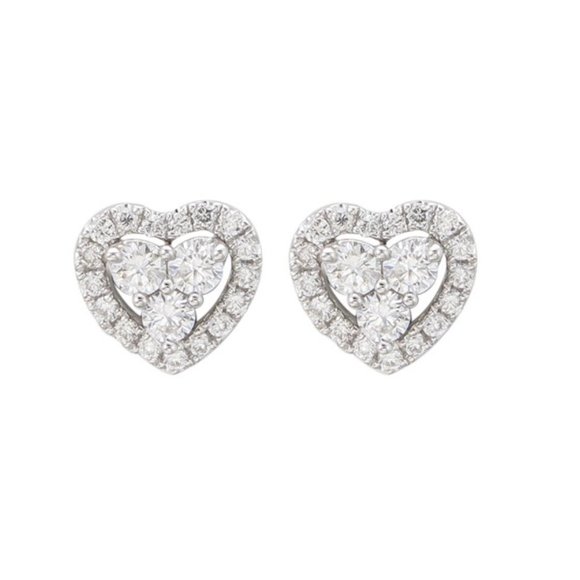 Jacket earrings in white gold set with Diamonds